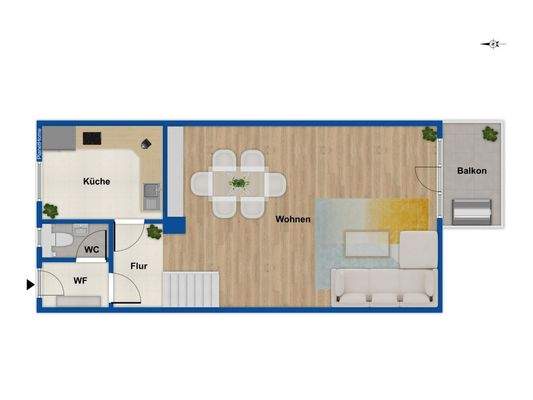 Grundriss untere Etage