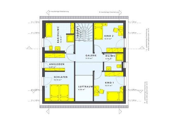 Dachgeschoss mit Luftraum