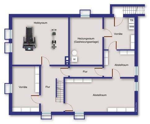 Kellergeschoss (Möblierung beispielhaft)