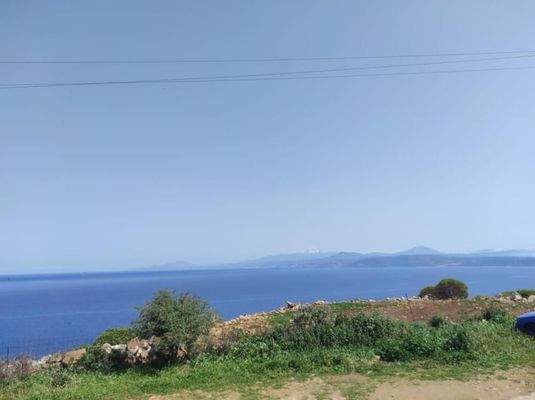 Kreta, Omprogialos: Grundstück mit unverbaubarem Meerblick zu verkaufen