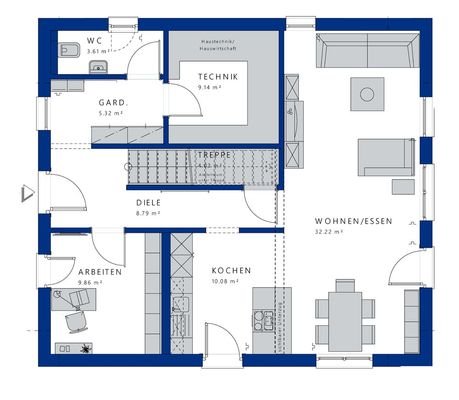 Klare Architektur mit tollen Lichtachsen