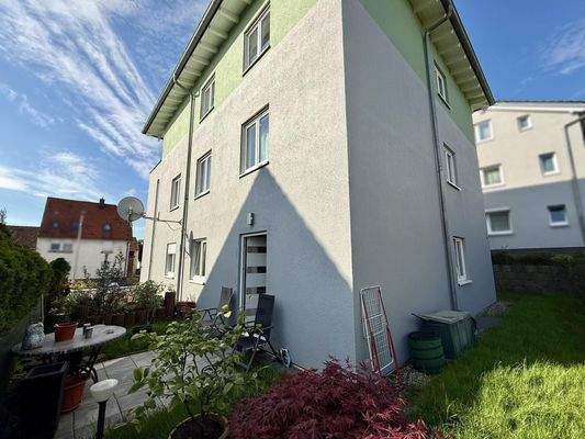 Terrasse, Garten, Gebäuderückseite