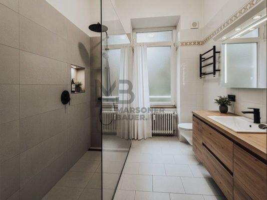 Bad gerendert mit Einrichtungsvorschlag - rendering bagno con proposta di arredamento