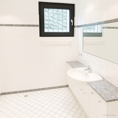 Duschbad Gartengeschoss KI bearbeitet