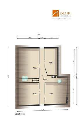 GR Spitzboden visuell als 2D Ansicht aufbereitet.j