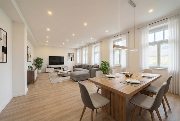 Wohn- und Esszimmer (KI-Visualisierung)