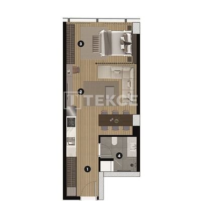 Apartments in a Compound with Pool and Security in İzmir Bornova