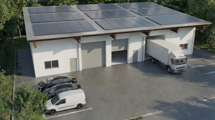 Gewerbehalle Vogelperspektive