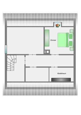 Grundriss Dachgeschoss / 2 Zimmer