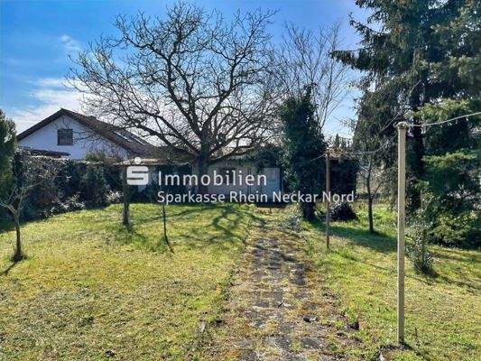 Garten mit Rasenfläche oder Bauland