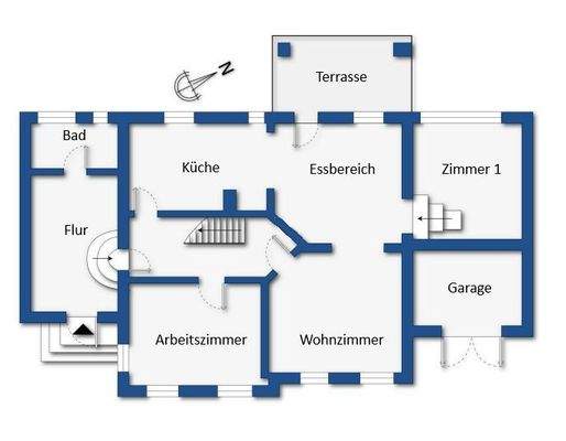 Grundrissskizze Erdgeschoss 