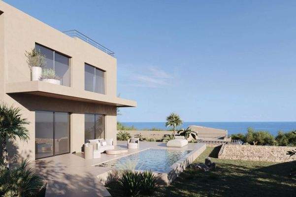 Kreta, Ammoudara: Geräumige, zweistöckige Villa mit Aussicht und Swimmingpool zu verkaufen