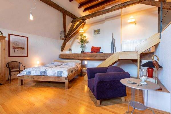 Schlafbereich auf der Galerie