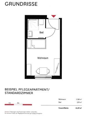 Grundriss Standardzimmer