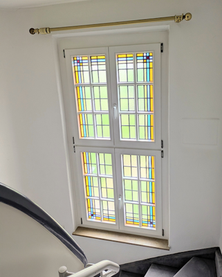 Treppenhaus Holzfenster