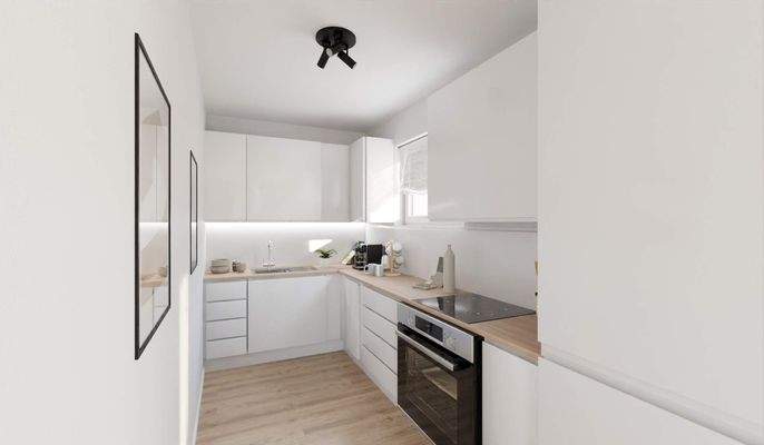 Die offene Wohnküche lädt zu gemeinsamen Mahlzeite