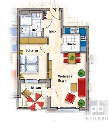 Grundrissplan W14 (nicht maßstäblich)