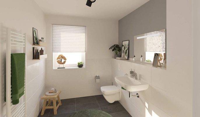 Modernes Tageslichtbad mit Dusche