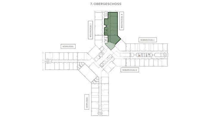 7. Obergeschoss Westflügel mit ca. 246 m²
