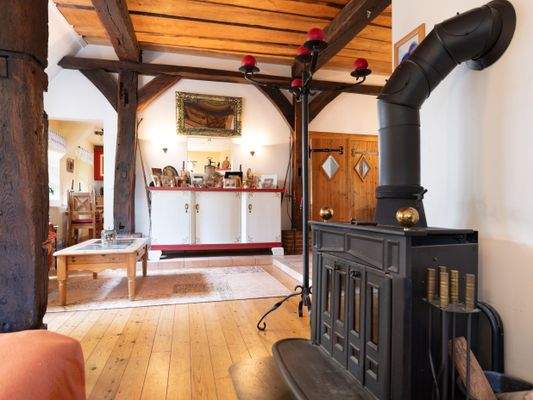 Wohnbereich mit  Kaminofen