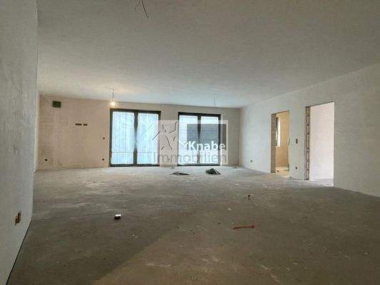 Rohbau: Wohn- und Esszimmer 