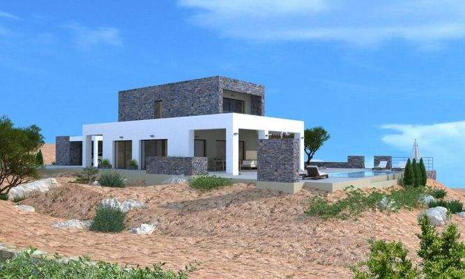 Kreta, Kokkino Chorio: Sofort bebaubares Grundstück mit Meerblick zu verkaufen