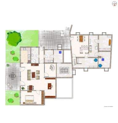 Grundriss Untergeschoss möbliert