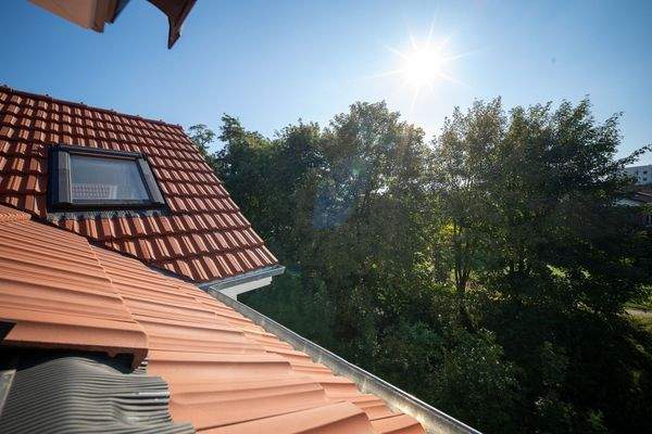 Blick ins Grüne aus dem Dachge