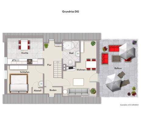 Grundriss DG-Wohnbeispiel-ohne Maßstab
