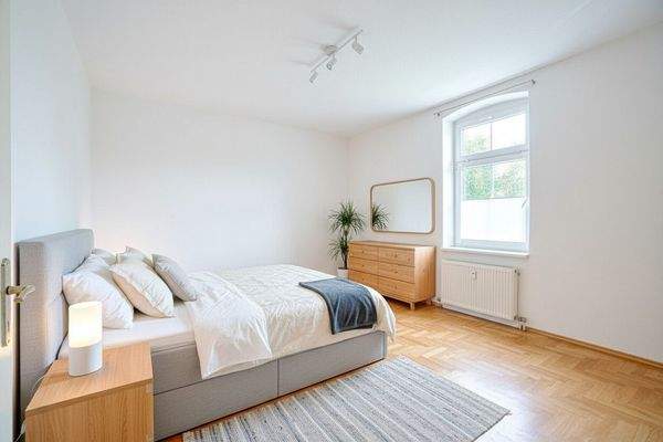 Schlafzimmer digital möbliert