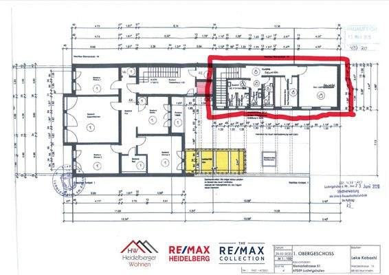 Grundriss OG markiert