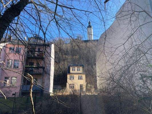 Aussicht auf Schloss und Grundtsück