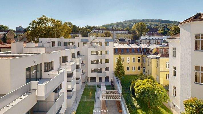 Innenhofseitige Hausansicht