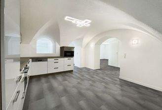 küche mit blick zum wohnraum