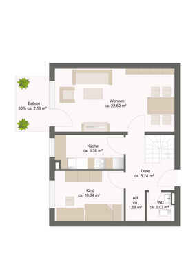 Grundriss Obergeschoss