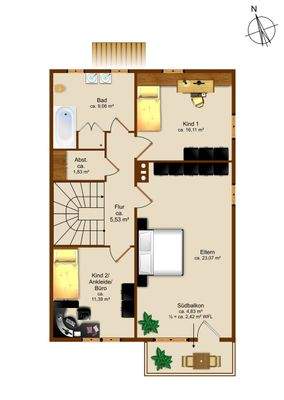 Grundriss Obergeschoss