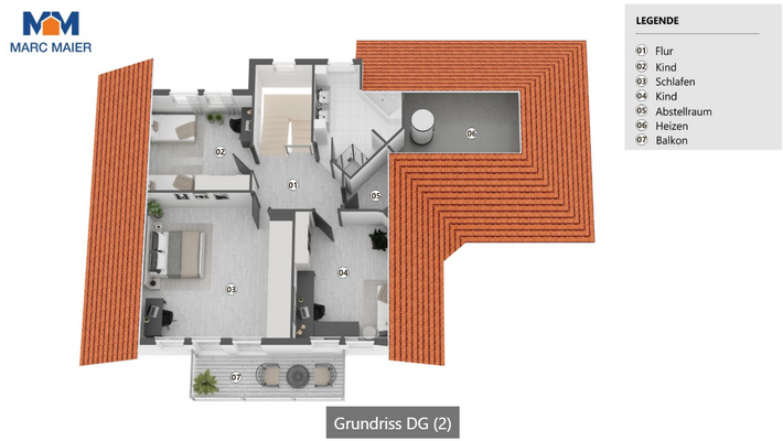 Grundriss DG- 3D
