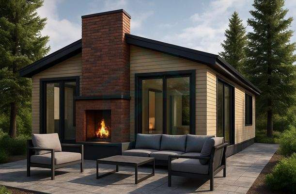 Modern Haus SR im Grünen mit Kamin