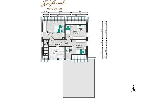 Grundriss DG bemaßt