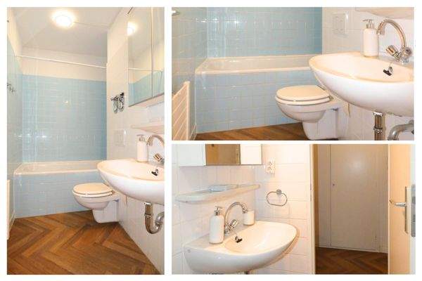 Ein schickes Wannenbad mit Dusche