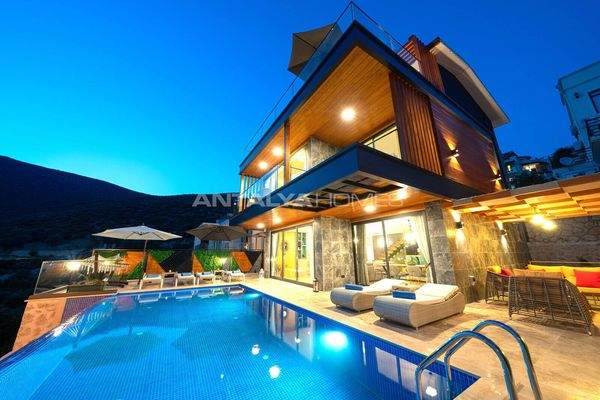 Bay View 4-Bedroom Villa with Pools in Kalkan Antalya
