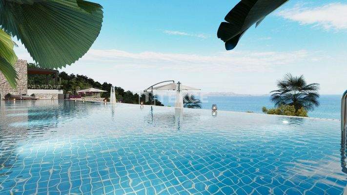 Sea View Properties in a Complex with Pool in Bodrum Turkey