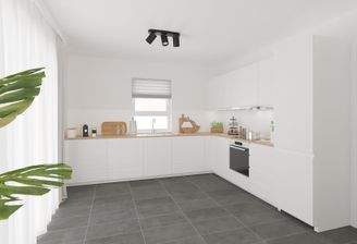 Die offene Wohnküche lädt zum gemeinsamen Kochen e