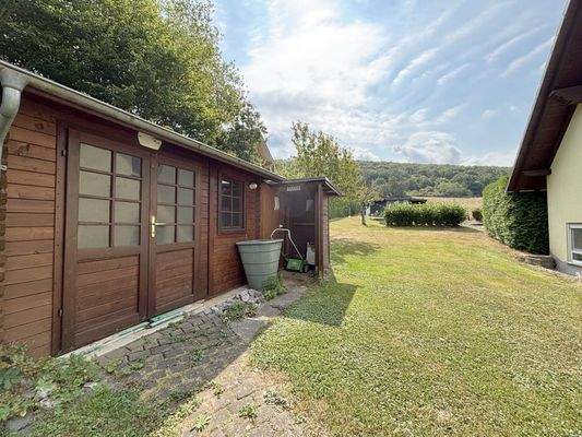 Gartenhütte und Sauna