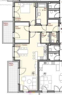 Grundriss Wohnung 14