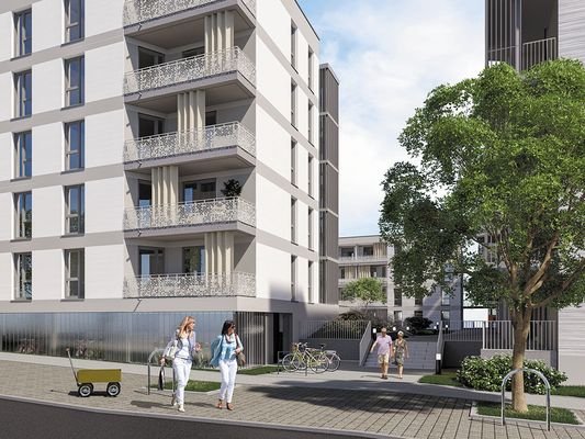 Loggia als Sommerzimmer mit außenliegenden Vorhängen