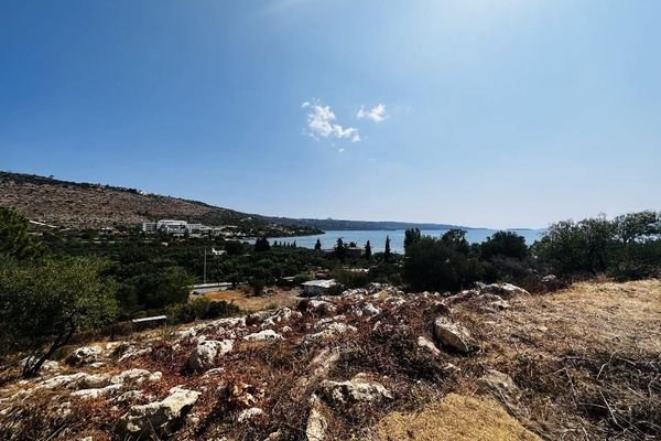 Kreta, Souda: Erstklassiges 500 m² großes Grundstück mit atemberaubender Aussicht auf die Souda-Bucht