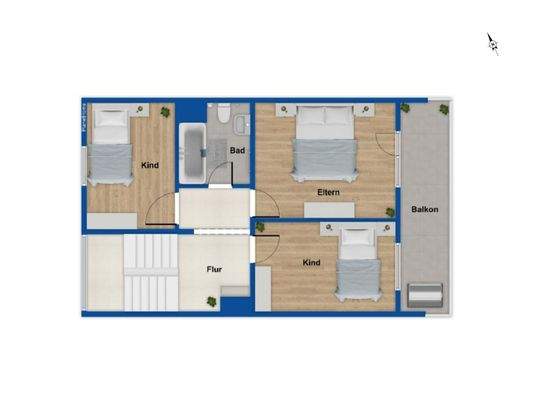 Obergeschoss - rechtes Haus