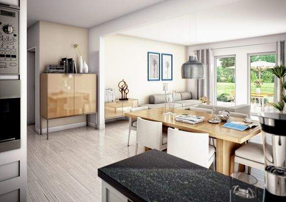 offene Küche mit Blick zum Essplatz