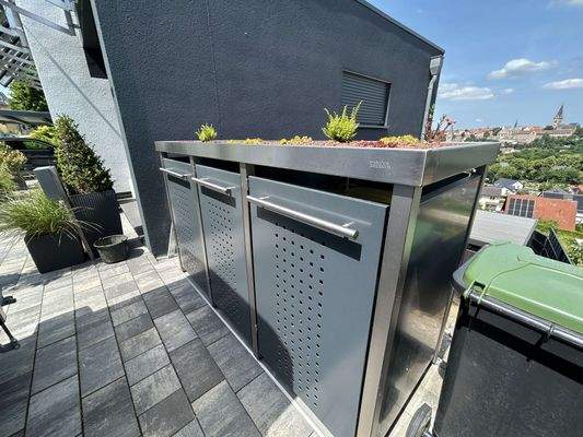 Edelstahl-Mülltonnenbox